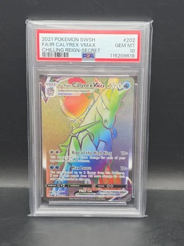 Pokemon 2021 Chilling Reign Ice Rider Calyrex VMAX Secret 202/198 PSA 10