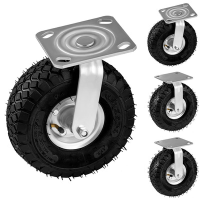 Pneumatic Casters 8 Inch 4-Pack, 2 Swivel & 2 Rigid, Heavy Duty Casters 1200 LBS