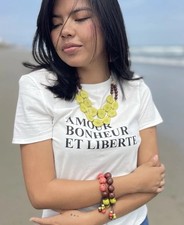 TAGUA NUT NECKLACE acai bead beach resort unique jewelry artisan handmade 29 E