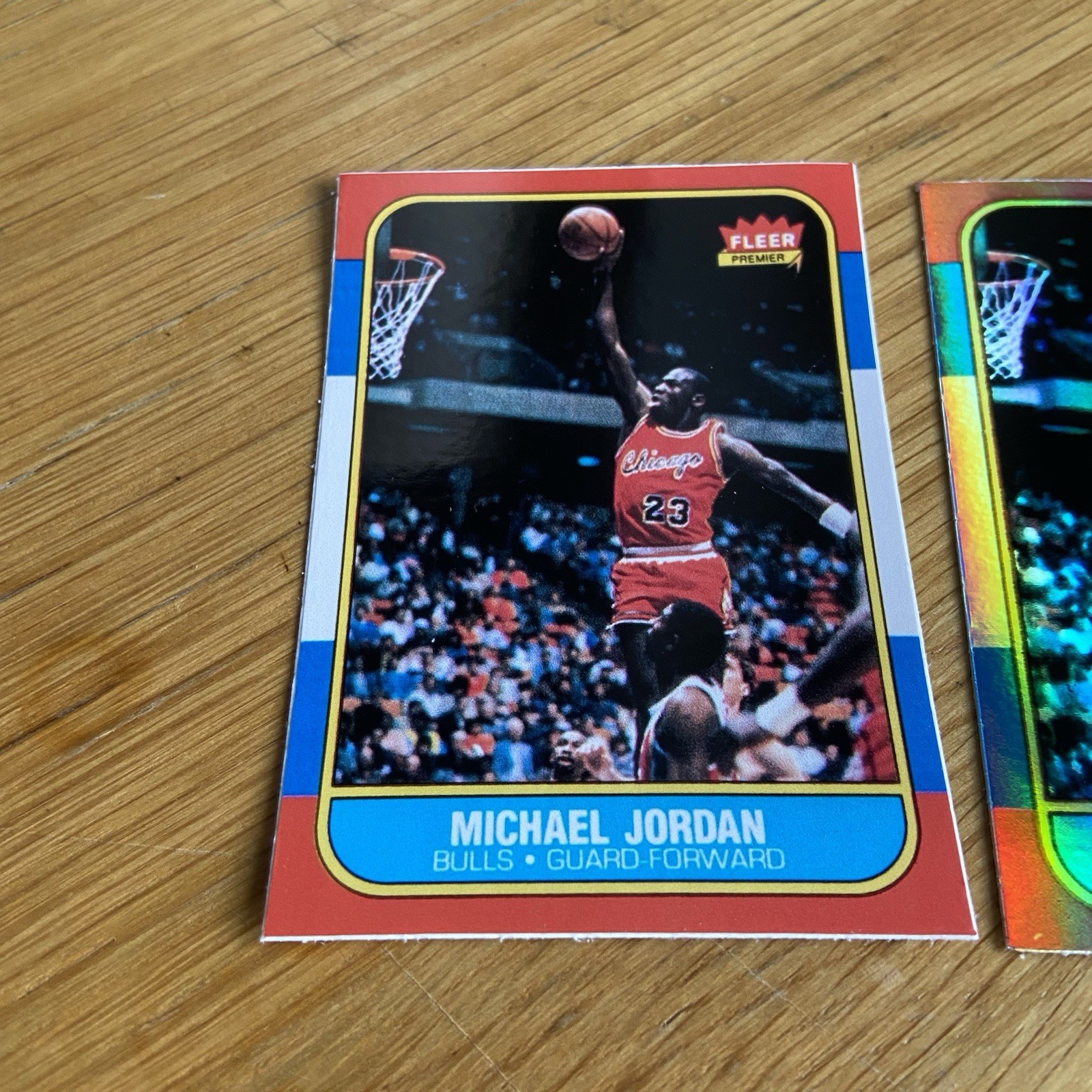 HOLOGRAPHIC & GLOSS STICKER Set of 1986 Micheal Jordan Fleer Rookie Card STICKER view 2