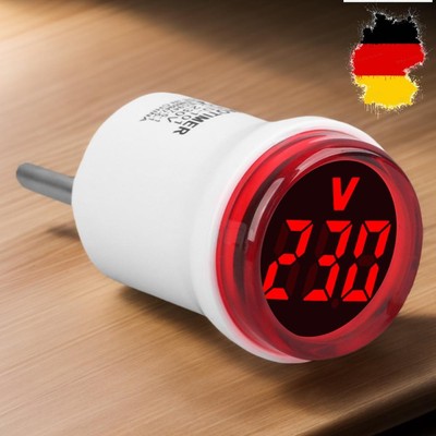 Circular Voltmeter LED Digital Display Volt Tester Detector for Electrician Tool