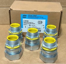 NEW Crouse-Hinds LTB100 1" Straight Sealtight Connector Quantity 5