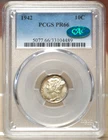 1942 PROOF MERCURY DIME PCGS PR66 GREEN CAC STICKER 104489