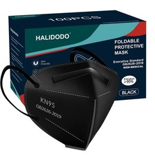 HALIDODO 100 Packs Individually Wrapped 1 Count (Pack of 100), Dark Black 