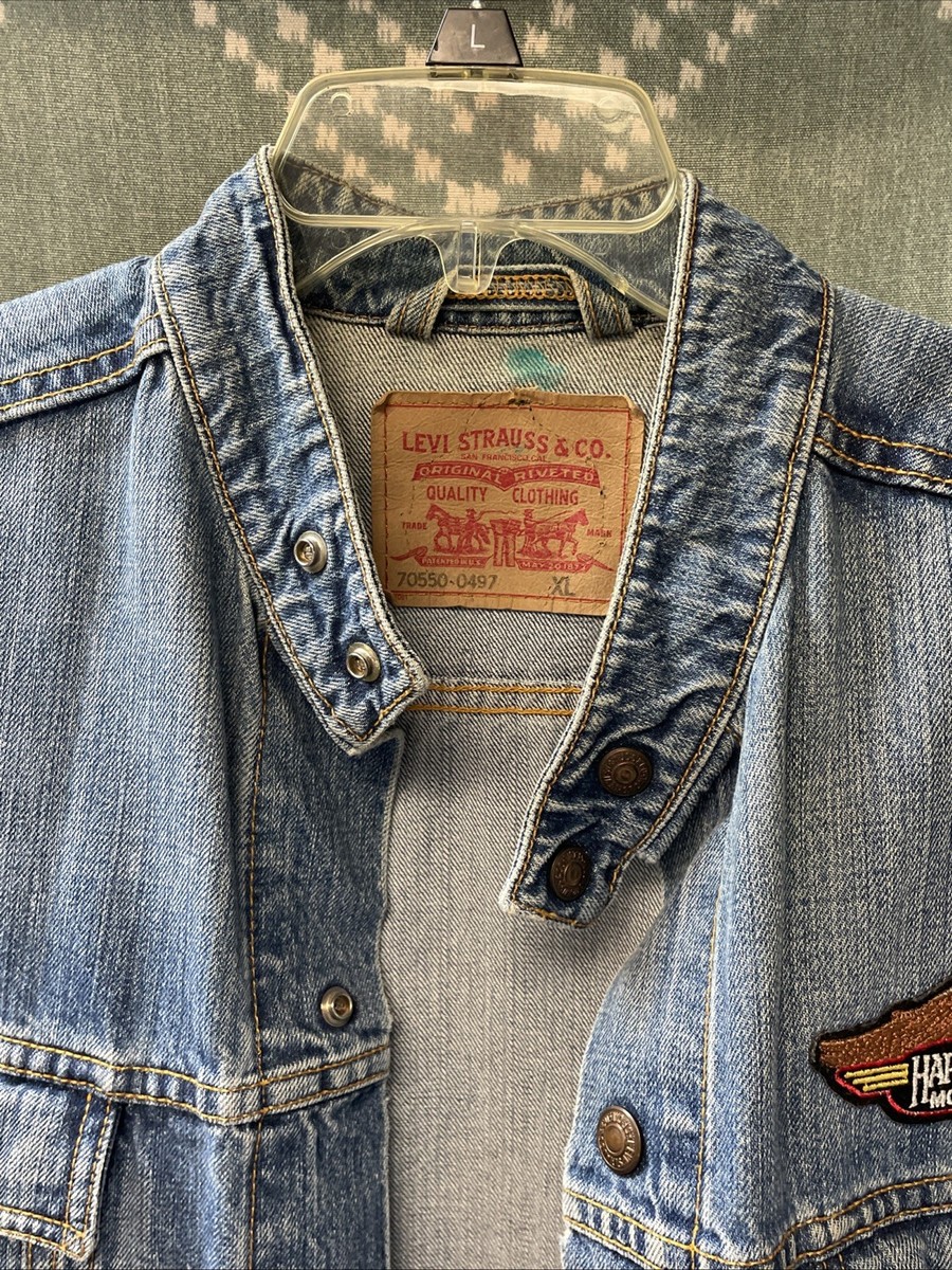 LEVI'S Easy Rider Jean Denim Trucker Snap Up Jacket Adult XL 70550