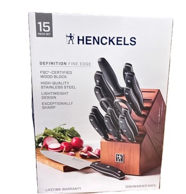 Henckels Definition Fine Edge 15Pc Knife Block Set Stainless Steel