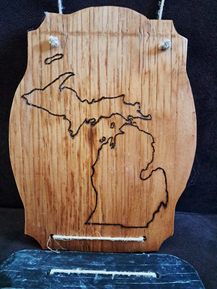 Handmade Michigan Hanging Decor Wood Wall Art and Chalkboard Hanging Sign - Image 3 of 4