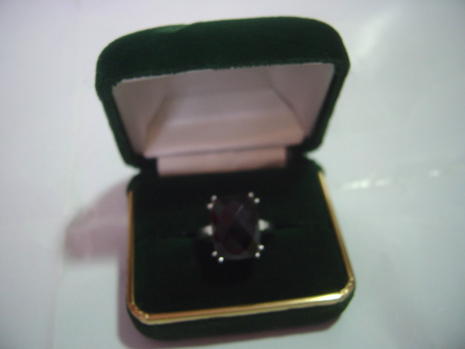 exquisite Solid Silver Ring-large genuine faceted… - image 4