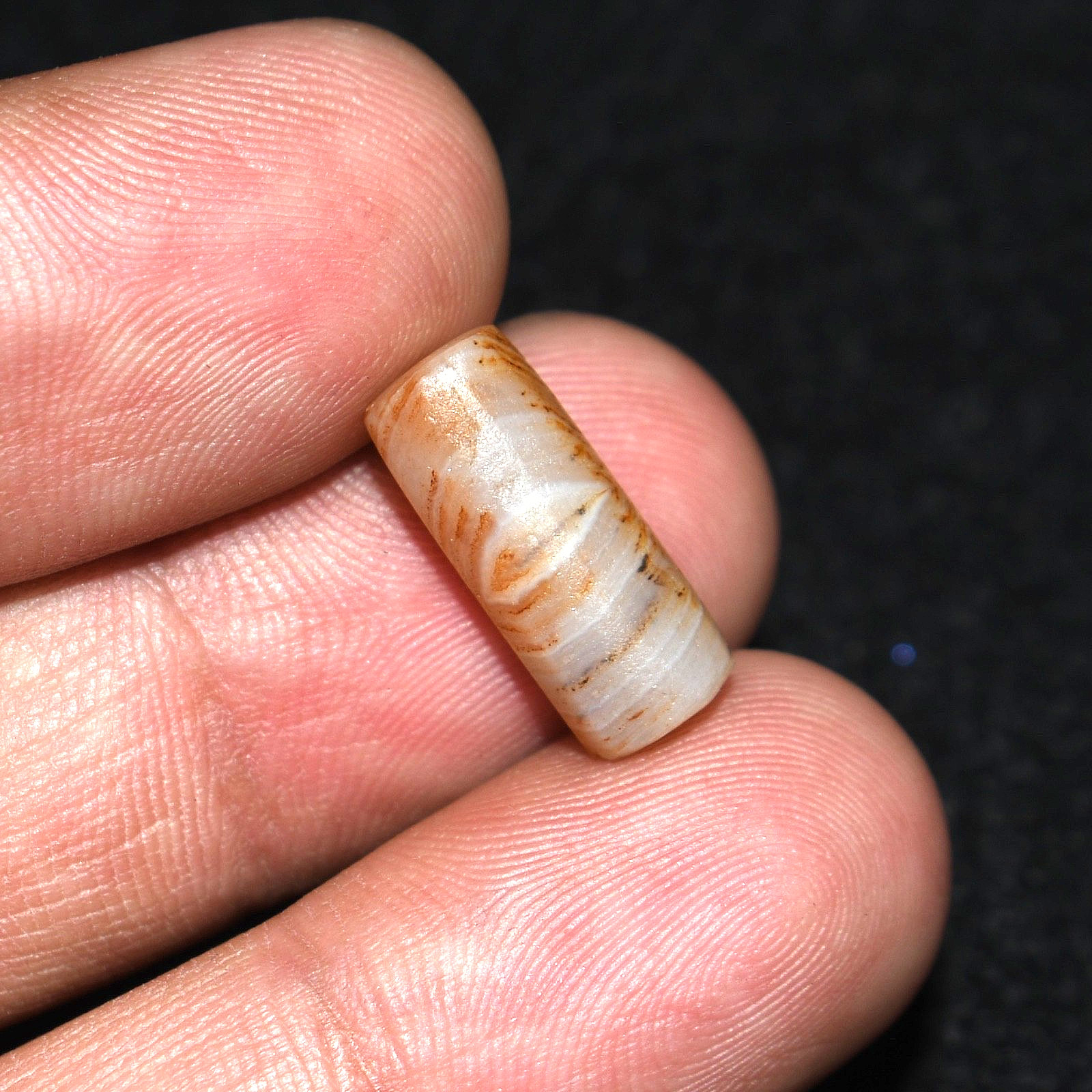 Genuine Ancient Greco Bactrian Carnelian Stone Bead with Eye in good Condition