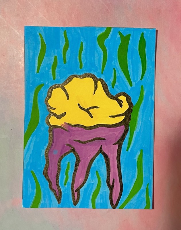 Original ACEO Hand-Painted Tooth 6 piece collection set (#1)