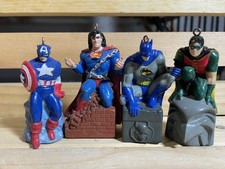 1995 DC Comics Pen toppers Batman Robin Superman Captain America 