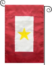 Patriotic Golden Star Military Service Flag - Heavy Duty 12.5x18 Garden Decor