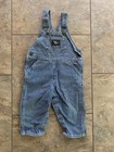 Vintage Oshkosh Baby B’gosh 18 Months Blue White Denim Striped Overalls Engineer