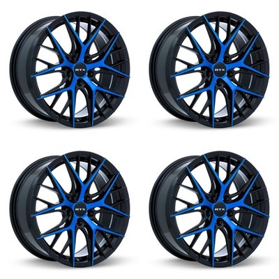 Set of 4 18in Black Alloy Wheel Rims for 2005+ Chevrolet, RTXD7F2 18x8 5x114.3 E