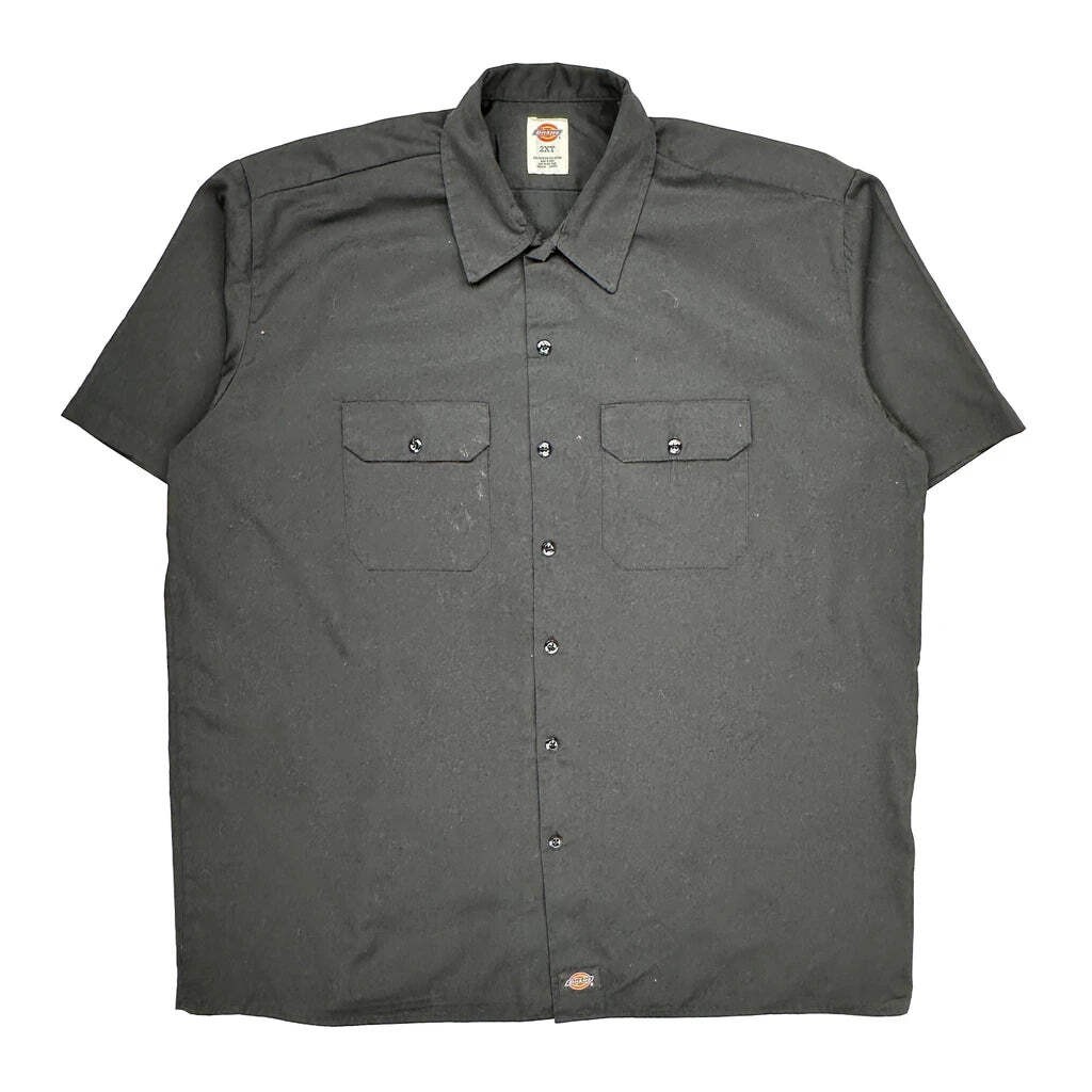 Dickies Short Sleeve Shirt - 2XL Gray Polyester Blend