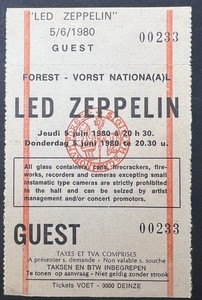 Led Zeppelin Ticket 1980 for sale | eBay