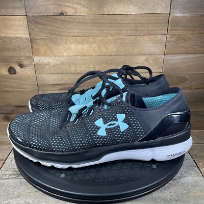 Under Armour Womens Size 11 Charged Running Shoes Black Blue