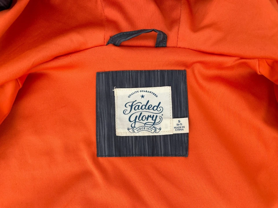 Chaqueta con Capucha Faded Glory Niños Tono Naranja/Gris Talla S (6-7) Foto 4 de 4