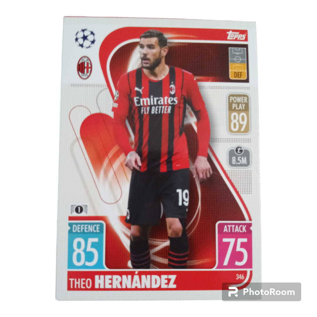 2021-22 Topps Match Attax Champions & Europa League # 346 Theo Hernandez