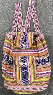 Pink Mexican Backpack Pink Colorful Classic Mexican Backpack -  main image 3