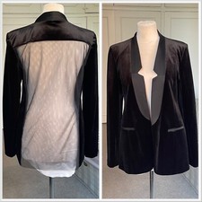 Patrizia Pepe Black Velvet Blazer Size It40