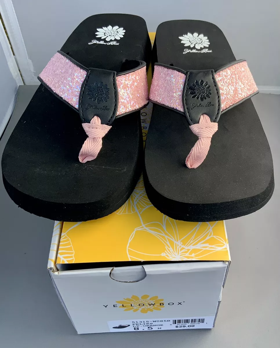 New In Box Yellow Box Women s Feliks Flip Flop Pink 8.5 M eBay