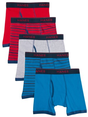 Hanes Ringer Hanes Boys' Comfort Flex Ringer Tagless Boxer Brief 5 Pack, Sizes L (14 ...