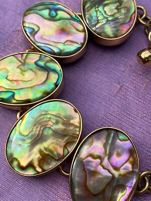 CHARLES ALBERT Lustrous Abalone & Alchemia Gold Handcrafted Artisan Bracelet