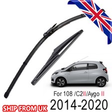 Front & Rear Windscreen 12" 26" Wiper Blades Set For Toyota Aygo C1 2 108 14-19