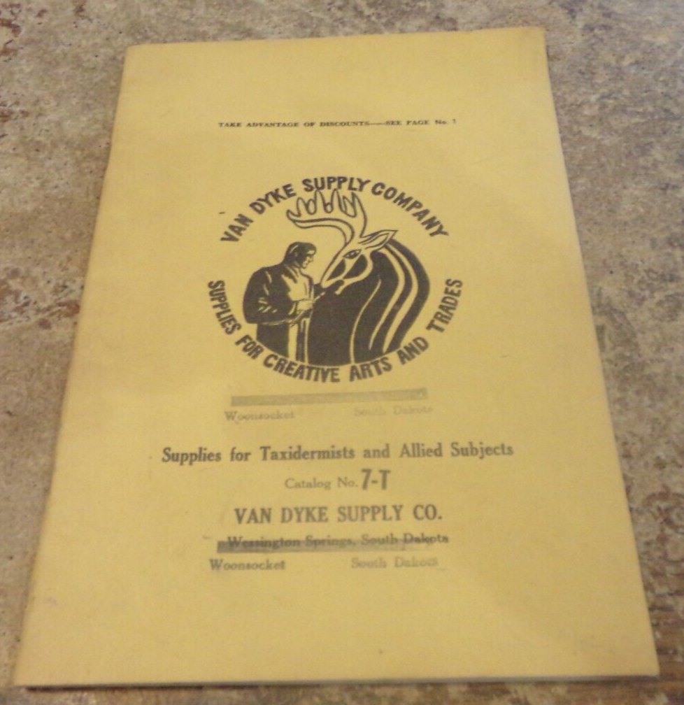vintage supplies for taxidermists van dyke supply co. catalog used eBay