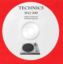 Service owner manuals for Technics SLQ-200 turntable on 1 DVD in pdf format