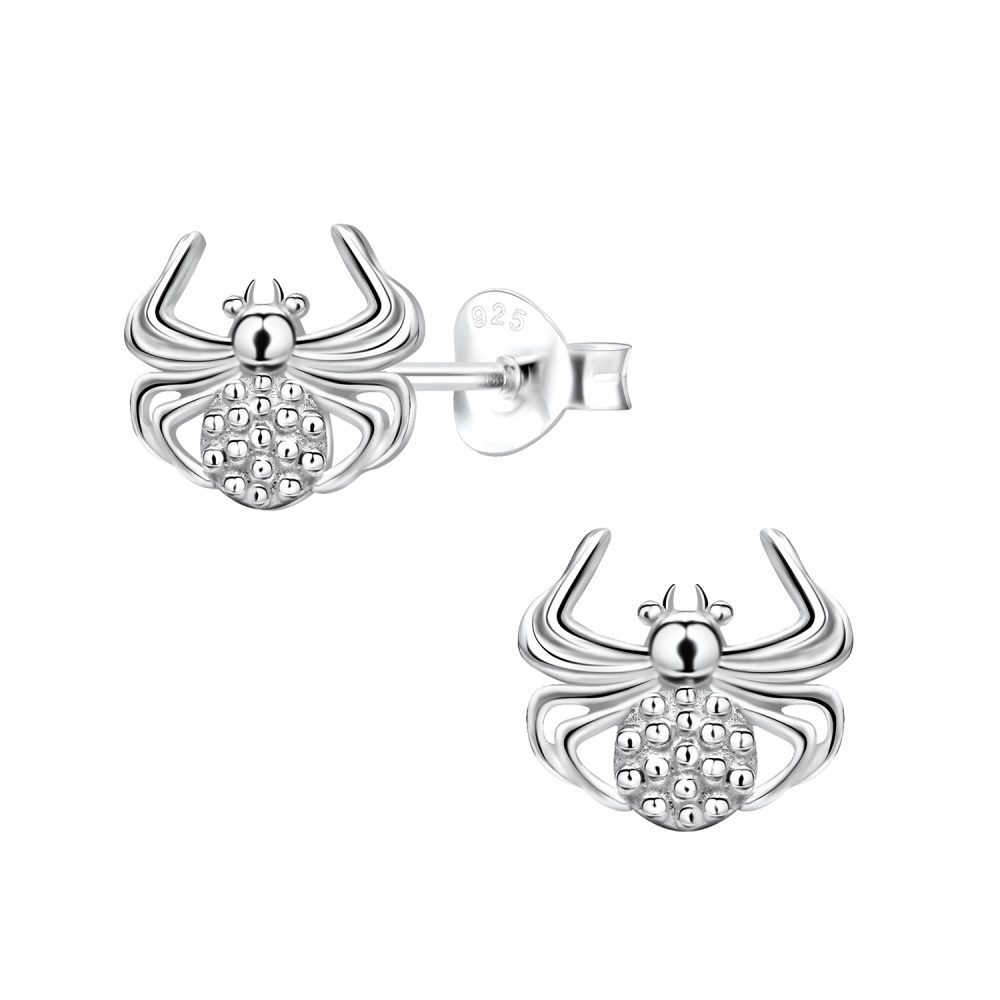 Elegant 925 Sterling Silver Spider Stud Earrings for a Unique Look