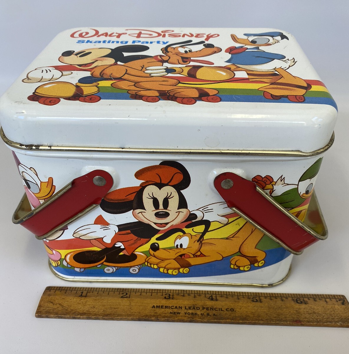 Walt Disney Skating Party Mickey & Friends Tin Lunch Box With