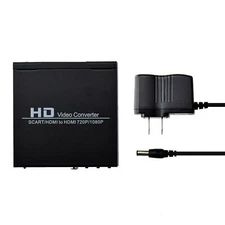 Scart Hdmi to Hdmi Video Converter Box 1080p Scaler 3.5mm Coaxial Audio Outpu...