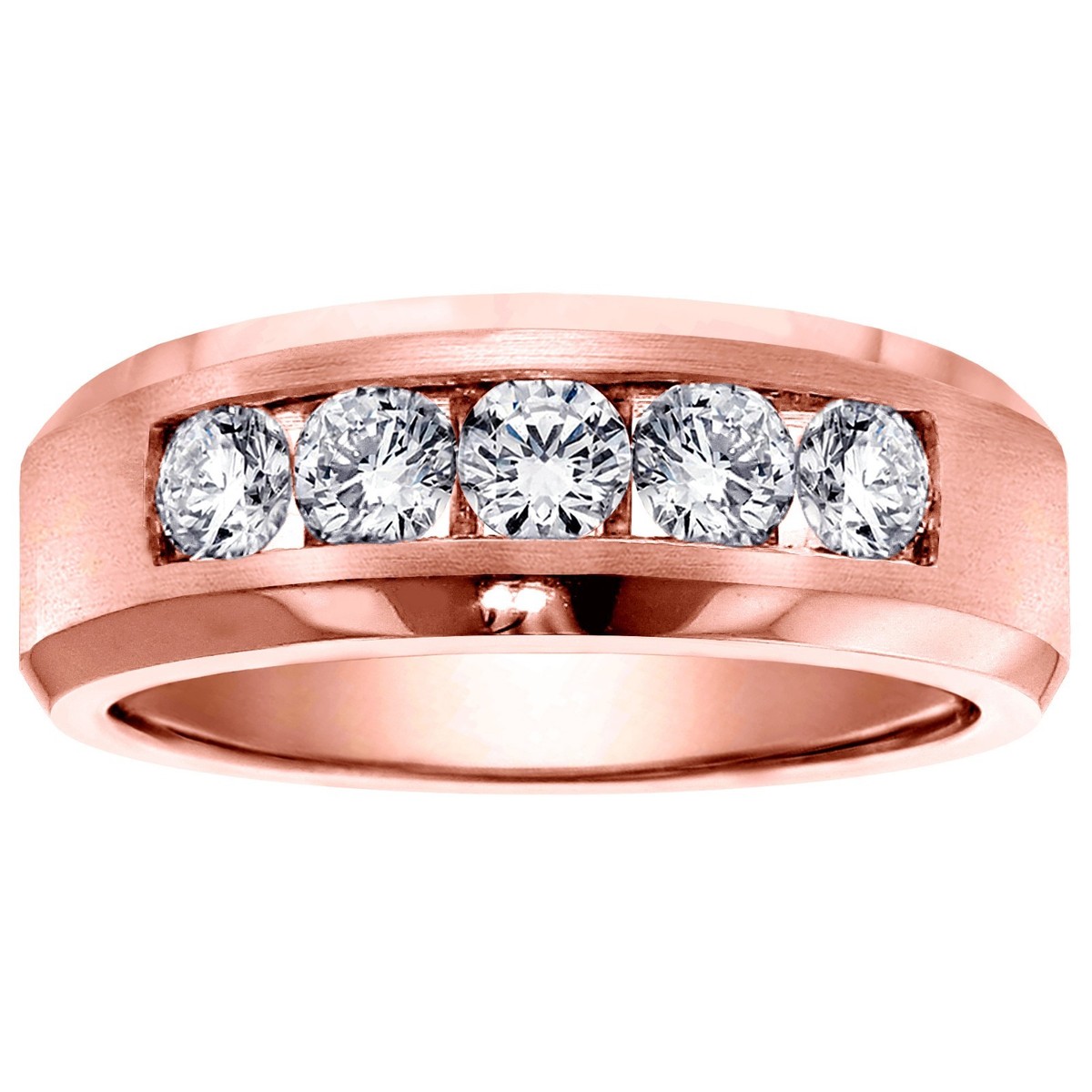 1.50 CT Channel Set Lab Grown Diamond Mens Wedding Ring in 14k 
