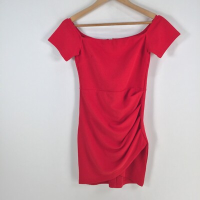 Tiger mist womens bodycon mini dress size S red short sleeve