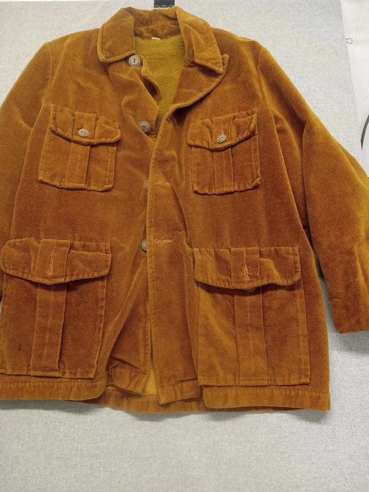 Abrigo Mujer VINTAGE Pana Con Forro Polar Marrón Camel Leer Descripción Foto 4 de 4