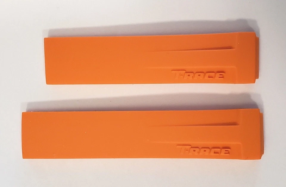 Pulseira de relógio de borracha laranja original Tissot feminina T-Race T048217A com pinos - Imagem 2 de 3