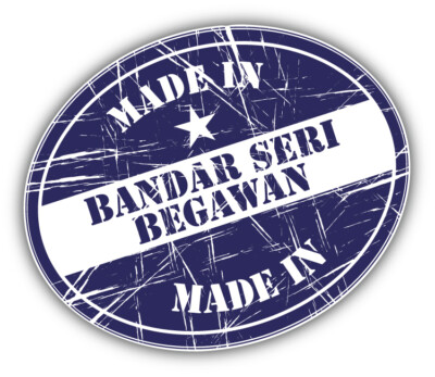 Made In Bandar Seri Begawan Grunge Rubber Travel Stamp Car Bumper Sticker Decal