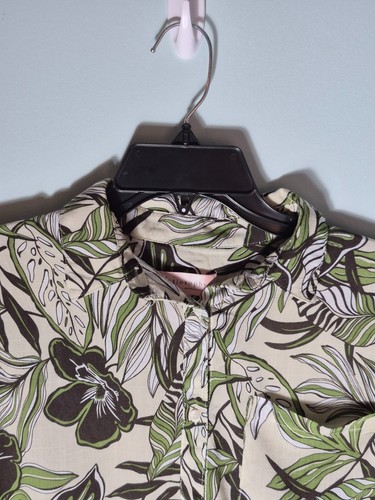 Philosophy Hawaiian Blouse Womens X Small Cropped Earthy Fairy Goblincore Retro - Picture 2 of 9