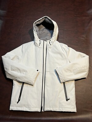 Dockers Mens White Smart Series Insulated Water Resistant Hooded Jacket Size M