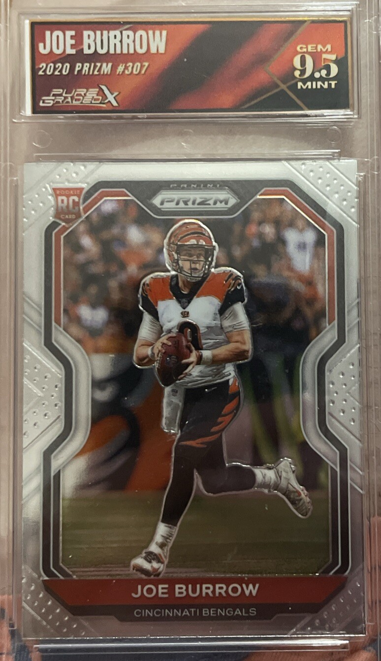 2020 Panini Prizm Joe Burrow RC PRIZM #307 GRADED GEM MINT 9.5 + Trevor Prizm