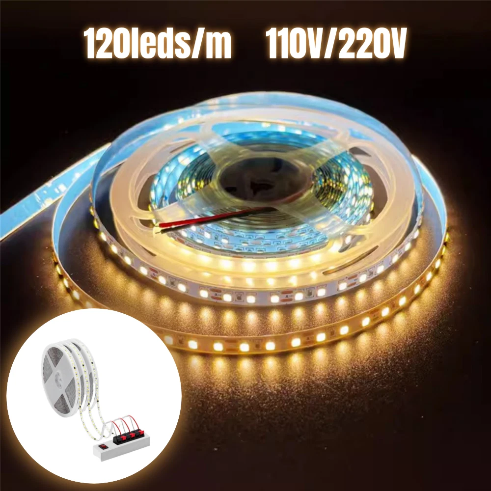 110V 220V LED Neon Strip Light for Home Kitchen DIY, No need power supply, 3000K