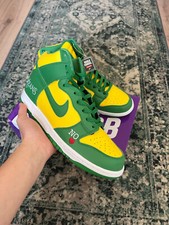 Nike SB Dunk High Supreme By Any Means Brazil Green Yellow EU 45 US 11 ✅
