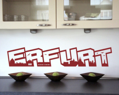 Wandtattoo Erfurt Schriftzug Skyline 25 Farben 8 Größen Wandaufkleber Sticker