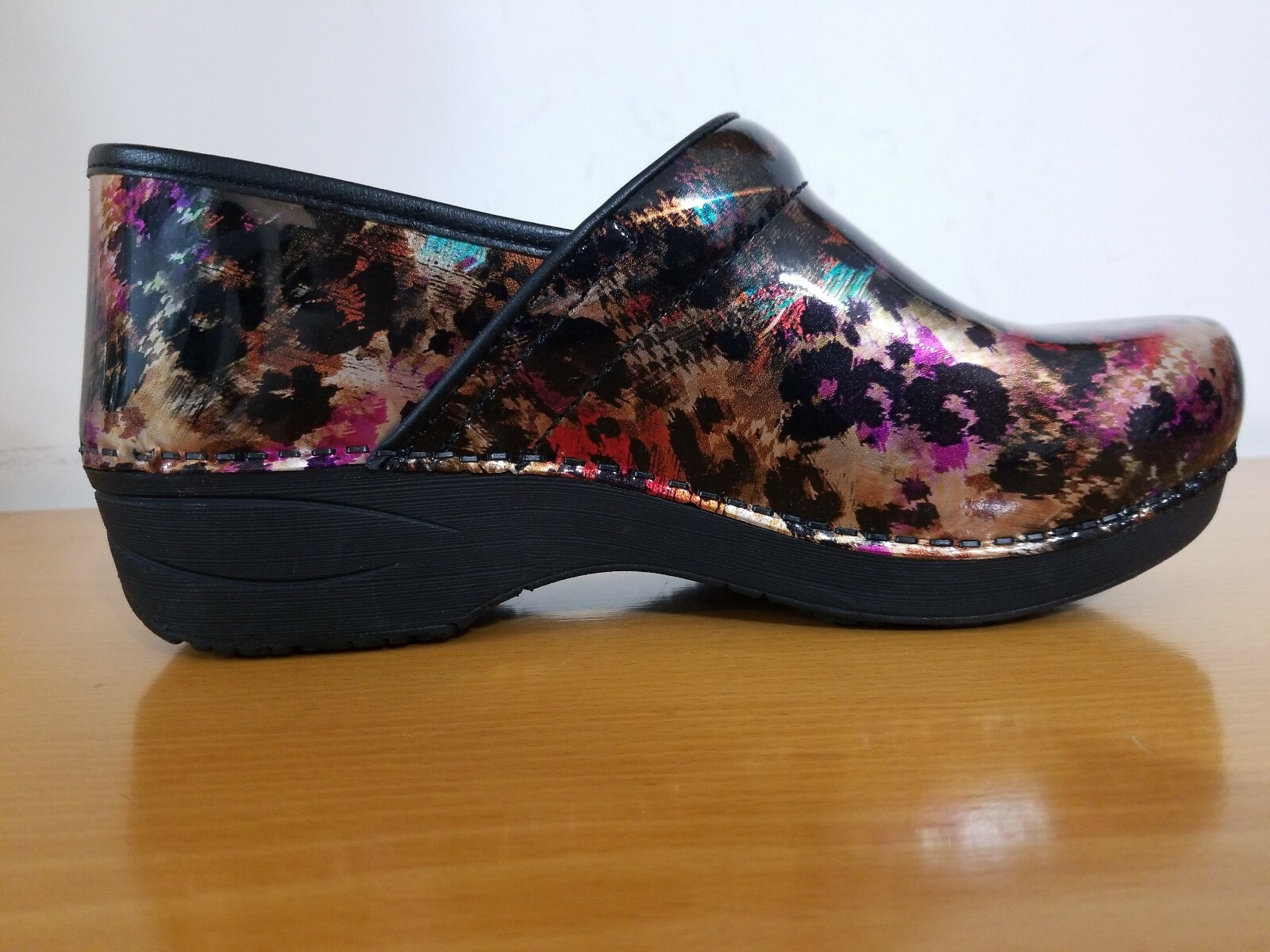 multi leopard dansko