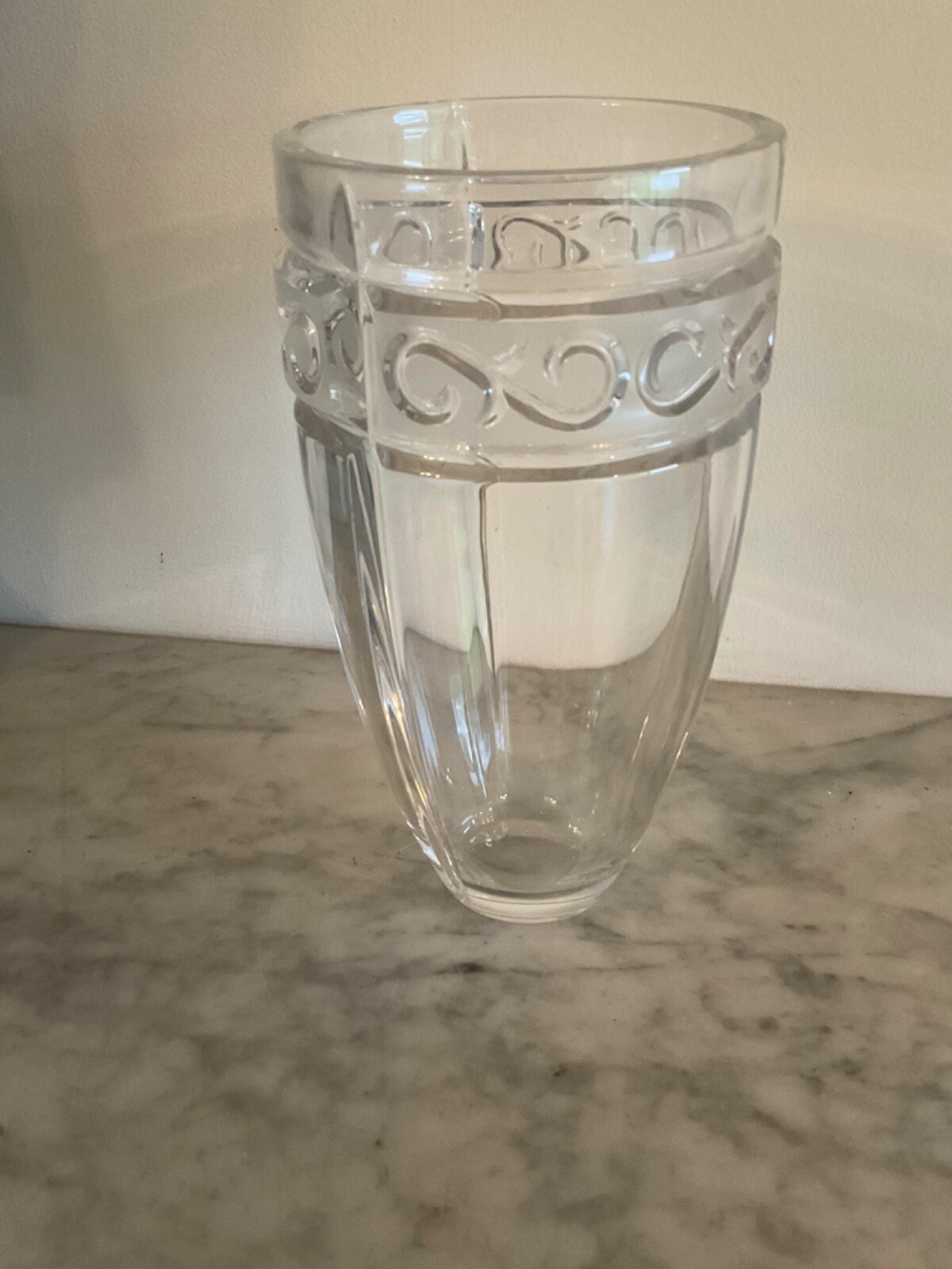 Nachtmann Glass Crystal Vase Contemporary Design Clear Glass 8” tall Fab Quality