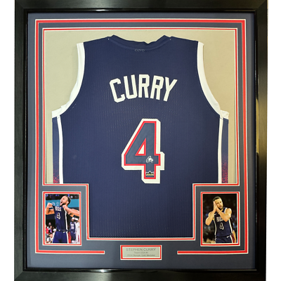 Framed Facsimile Autographed Stephen Steph Curry 35x39 Reprint
