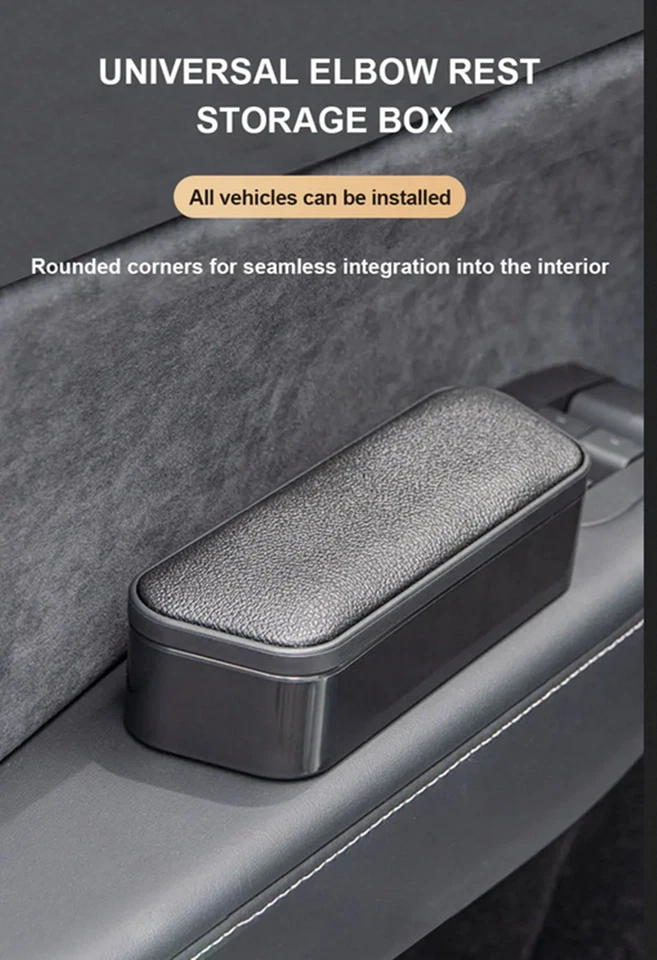 Caja de almacenamiento de coche reposabrazos puerta reposabrazos almohadilla soporte codo organizador estuche accesorios Foto 3 de 4