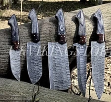 Knife Set Chef Kitchen Damascus Knives Vintage Handmade STEAK Blade Boning
